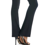 Women's Solid Cotton Spandex Boot Cut High Waisted Flare Pants