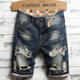 Retro Ripped Men's Denim Short