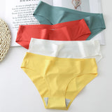 4PCS Set Women's Panties Silk Lingerie