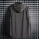 Spring-Summer Men's Tank Top Sweat-Sleeveless Hoodie Vest