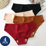 4PCS Set Women's Panties Slik Lingerie Briefs