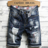 Retro Ripped Men's Denim Short