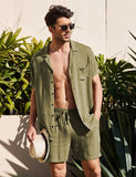 Summer Cotton Linen Breathable Beach 2-Pieces