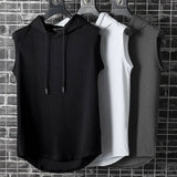 Spring-Summer Men's Tank Top Sweat-Sleeveless Hoodie Vest