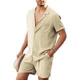 Summer Cotton Linen Breathable Beach 2-Pieces