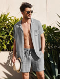 Summer Cotton Linen Breathable Beach 2-Pieces