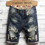 Retro Ripped Men's Denim Short