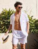 Summer Cotton Linen Breathable Beach 2-Pieces