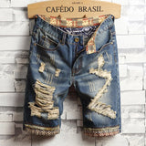 Retro Ripped Men's Denim Short