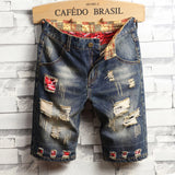 Retro Ripped Men's Denim Short