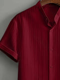 Men's Linen Striped Short-sleeved Shirt and Pants