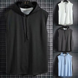 Spring-Summer Men's Tank Top Sweat-Sleeveless Hoodie Vest