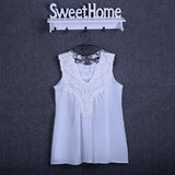 Summer Loose Lace Chiffon Blouse V-Neck