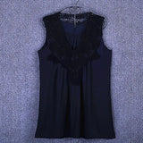 Summer Loose Lace Chiffon Blouse V-Neck