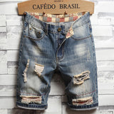 Retro Ripped Men's Denim Short