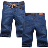 Men's Business Casual Loose Fit Zipper Fly Straight Leg Trousers Denim Shorts