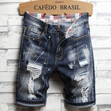 Retro Ripped Men's Denim Short