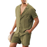 Summer Cotton Linen Breathable Beach 2-Pieces
