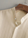Men's Linen Striped Short-sleeved Shirt and Pants