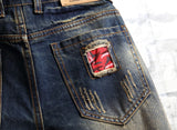 Retro Ripped Men's Denim Short