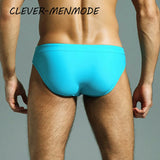 CLEVER-MENMODE Men's Solid Swimwear Beach Seedo Briefs