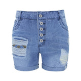 Denim Shorts Streetwear Ripped Holes