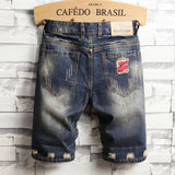 Retro Ripped Men's Denim Short