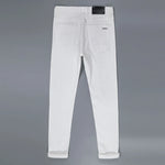 Men's Slim Fit Stright Legging Pure White Jeans