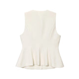 Women's Sleeveless Round Neck Vest And High Waisted Straight Leg Pants