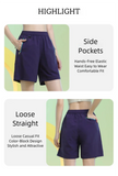 DRUR Women's Nylon Lightweight Summer Shorts With Pockets + Drawstring