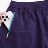 DRUR Women's Nylon Lightweight Summer Shorts With Pockets + Drawstring
