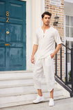 Summer Cotton Linen Breathable Beach 2-Pieces